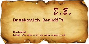 Draskovich Bernát névjegykártya
